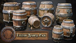 Blender 20 Massive Fantasy Barrels Asset Pack