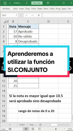 Aprender a usar la función SI.CONJUNTO en Excel