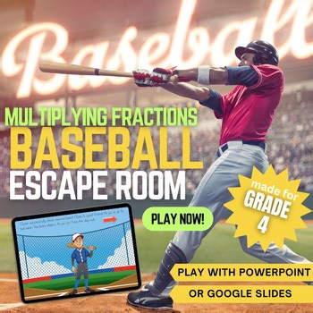 Baseball Opening Day Online Escape Room Baseball Game Story Multiply Fractions