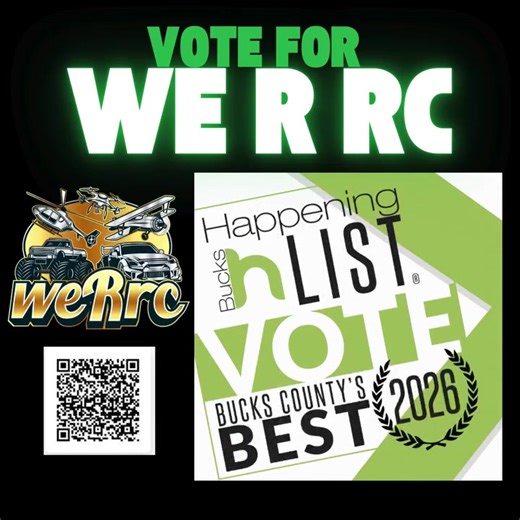 🚨 WE NEED YOUR VOTE! 🚨 We’re thrilled to announce that WE R RC has been nominated for the 2026 Bucks Happening List in the Retail: Hobby Shop or Game Shop category! 🏆✨ This nomination means so much to us — but to WIN, we need your help! 🙌 👉 Click the link below to cast your vote: 🔗 https://bucks.happeningmag.com/happeninglist/2026-retail-hobby-shop-or-game-shop/ Every vote counts, and we couldn’t have gotten here without YOU — our amazing community of racers, hobbyists, families, and suppo