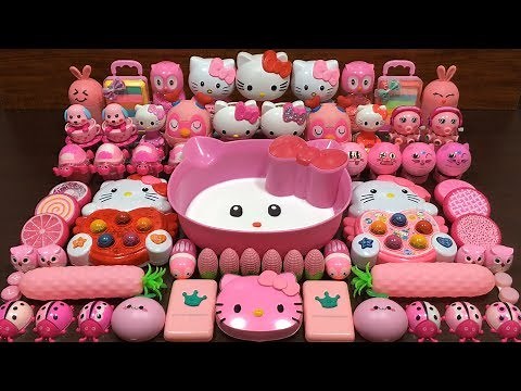 PINK HELLO KITTY SLIME | Mixing Random Things into Slime | Satisfying Videos #83