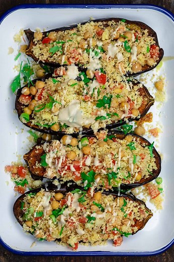Easy Mediterranean Stuffed Eggplant (Vegetarian) | The Mediterranean Dish
