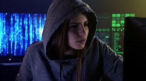 Female Hacker Moving One Screen Another Stock Footage Video (100% Royalty-free) 1008518377 | Shutterstock