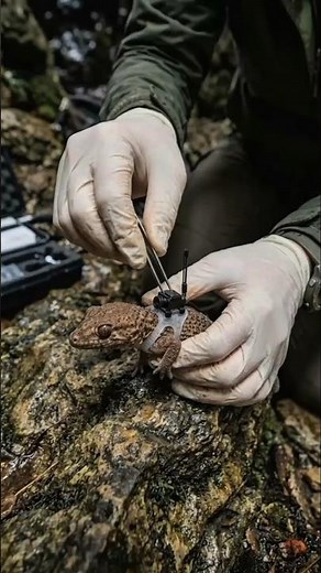 POV :cave gecko🦎 A tiny camera mounted on a cave gecko reveals hidden underground life