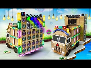 Homemade New Mini Dj Setup with Cardboard Making Dj Truck & Dj Lights | Dj wala gadi