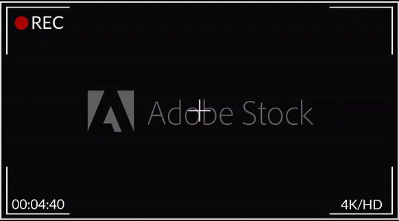 Video camera frame recorder screen overlay on a transparent background, Recording camera screen interface , Camera recording screen overlay with alpha channel in 4k.