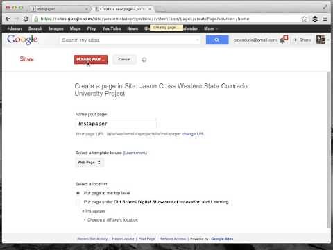 Adding and RSS Feed to a Google Site, and Instapaper