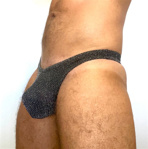 Men’s Metallic Thong Swimwear