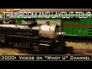 FULL TRAIN ROOM AND O GAUGE LAYOUT TOUR PLUS RUNNING TRAINS.