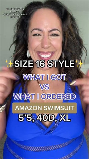 Love this royal blue swimsuit from Amazon! Wearing size 16 PLUS