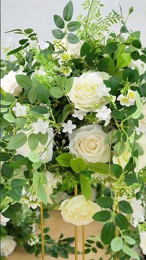 White Rose Greenery Flower Ball Wedding Table Centerpieces Decor#wedding #rose #flowers #event