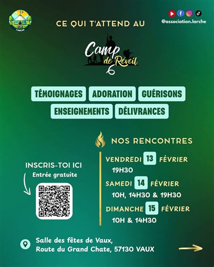 Programme et Menus Camp de Réveil 6 🔥🙌🏼
