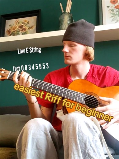 easiest guitar riff of all time 🎸 #guitar #guitarlesson #guitarriff #fy #tt