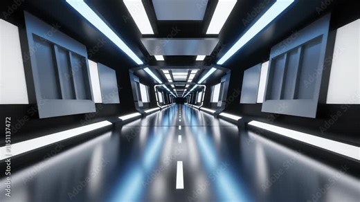 Modern White Corridor Background with Elegant Mirror and Natural Light, Perfect for Commercial Applications Requiring Simple, Contemporary Aesthetics in 4K UHD Format for Seamless Looping or.