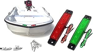 Marine Boat led Navigation Stern Bow Lights Waterproof for Boat, Kayak, Starboard, Small & Big Watercraft 12V DC Red and Green Stripe Kit Long-Life Lenses Durability