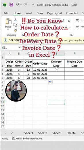 ❓Do you know How to use date function in Excel #excel #exceltricks #exceltips #shorts #ytshorts