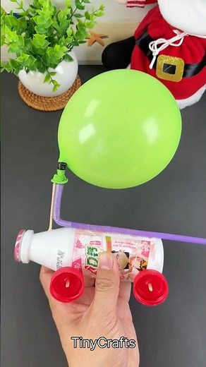 How to Make Balloon Car at Home | Bottle Racing Car DIY #shorts