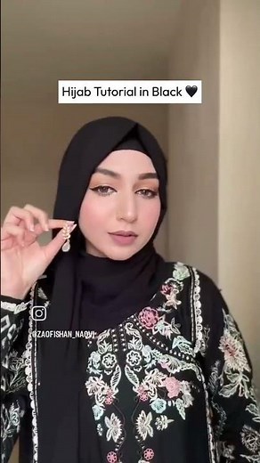 How to style black hijab #hijabinspiration #hijabfashiontrends #hijabtutorial #ytshorts #hijabi