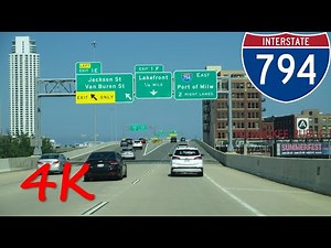 ⁴ᴷ Lake Freeway (Interstate 794) eastbound [4K VIDEO] [ALTERNATE TAKE]