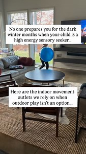 Comment “LINKS” for all my favorite tools for indoor movement! I tried to include several budget friendly and space saving items along with everything you see in this reel. When it comes to surviving winter with sensory seekers, the goal is front-loading their nervous system with the right kind of movement before dysregulation shows up. The powerhouses of sensory regulation are proprioceptive input (movement against resistance) and vestibular input (flipping, spinning, bouncing). For true sensor