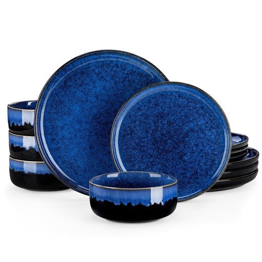 12 Piece Stoneware Dinnerware Sets for 4 - Glaze Plates & Bowls Set Stackable Design Dining Set - Tableware Dishwasher and Microwave Safe - Etsy