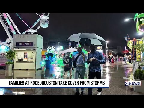 Families at RodeoHouston take cover from storms