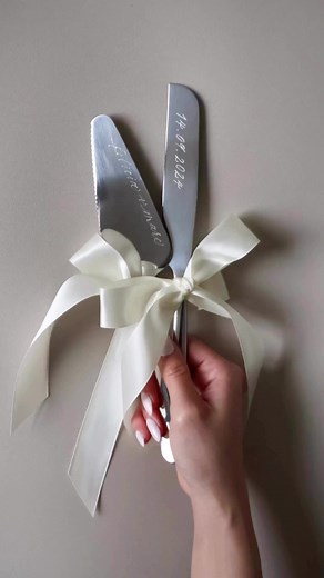 Personalized Wedding Cake Cutting Set | Engraved Gifts for Newlyweds