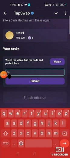 cash machine video code| tapswap video code