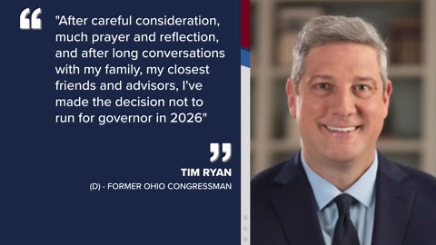 Tim Ryan says he will not run for Ohio governor in 2026