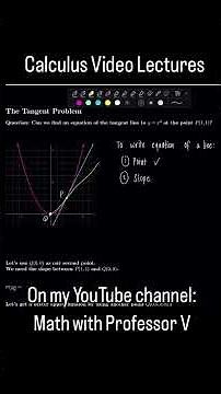 The TANGENT & VELOCITY PROBLEMS! #mathwithprofessorv #calculusvideos #TANGENTPROBLEM #calculus2