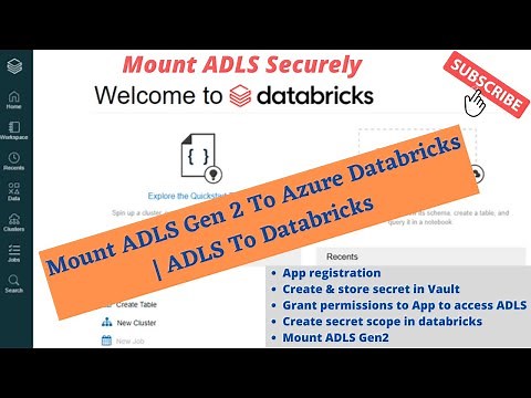 #7 Mount ADLS Gen2 To Databricks | Create Mount Point to ADLS Gen2 | #ADLS Gen2 to Databricks