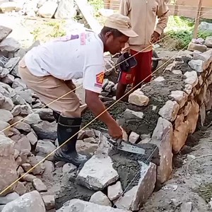 How to lay big stone foundation for house | Andris Brick Art