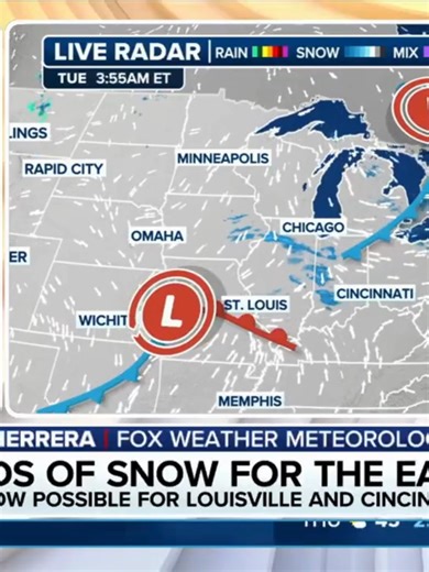 ❄️RELENTLESS WINTER: The first of two more rounds of snow is beginning Tuesday across the winter-weary eastern U.S., including parts of the Ohio Valley, Mid-Atlantic and Northeast. Meanwhile, rain is expected across the South that could help melt lingering ice from last week's devastating and deadly ice storm. Latest: #foxweather #weather #winter #snow