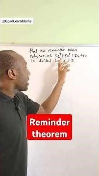 How to find remainders using the Remainder Theorem. #remaindertheorem #polymomial #gpadlearnmaths