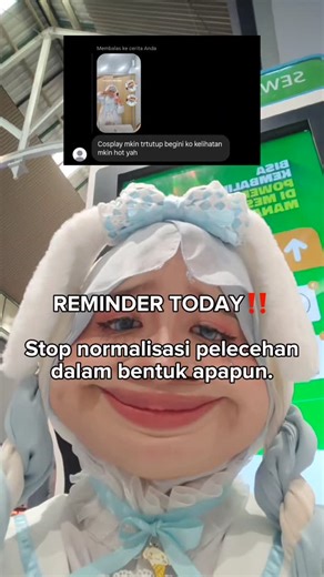 ᴍᴇᴏᴡ 🍭🎀✨ on Instagram: "COSPLAY ITU SENI ‼️ Bukan alasan buat di seksualisasi. . . . Aku manusia. Aku perempuan yang mau berkarya lewat cosplay. Meski pakai hijab, aku punya prinsip bahwa hijabku ini nggak akan membuatku berhenti berekspresi dan berkarya. Tapi, kenapa perempuan masih susah punya ruang aman? #cosplayerindonesia #hijabcosplay #cosplayerindo #pelecehanseksual #fypreels"