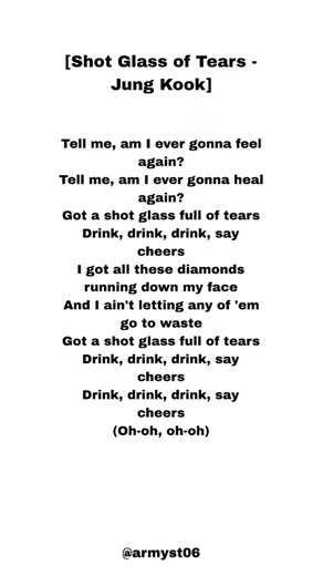 Shot Glass of Tears - Jung Kook (lyrics) #viral #lyrics #song #shorts #fyp #explore #bts#viralshorts