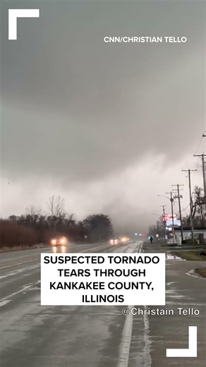 Suspected tornado tears through Kankakee County, Illinois