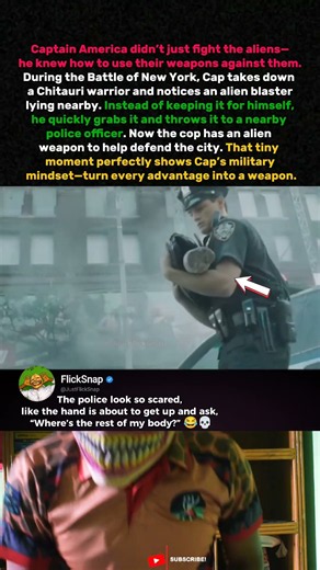 In Avengers (2012): Captain America Gave A Cop An Alien Blaster