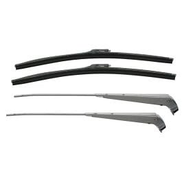 Windshield Wiper Arm/ Blade Kit Polished Mustang 1966-1968