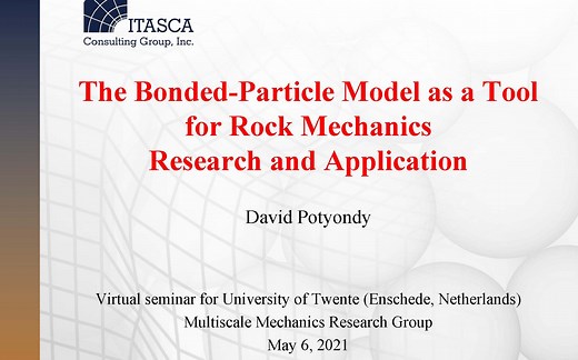 The Bonded-Particle Model as a Tool for Rock Mechanics Research and Application