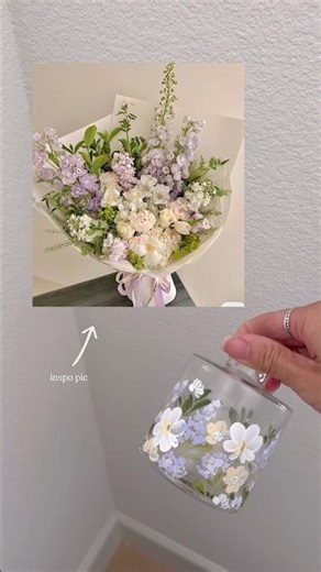 painting a lavender reed diffuser 💜 #flowers #lavender #painting #diffuser