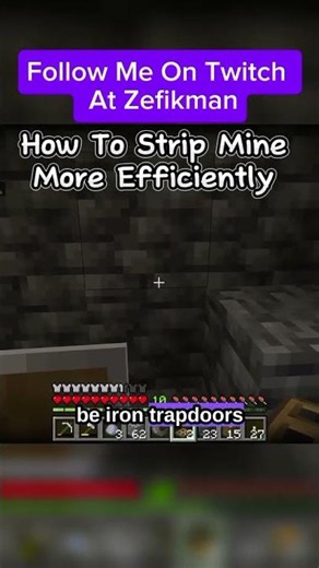 How To Strip Mine More Efficiently In Minecraft #clip #minecraft #clipfarm