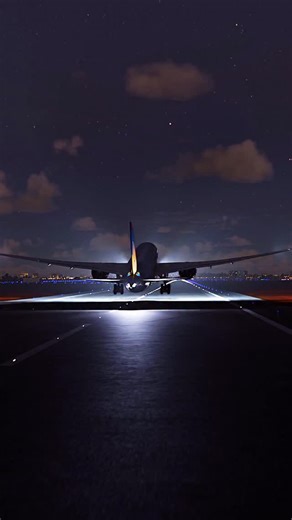 Boeing 787 lifting off into the night sky. From Microsoft Flight Simulator 2020. #msfs #flightsim #avgeeks #aviationdaily #boeing787 #b787 | Flight Playground