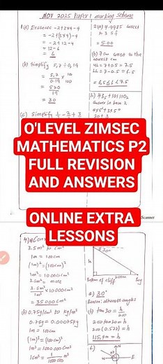 NOVEMBER 2025 MATHS PAPER 2 O'LEVEL ZIMSEC FULL MARKING GUIDE🥉🎉💯