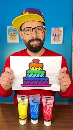Tips for Quickly Drawing a Rainbow Cake with Only 3 Colors