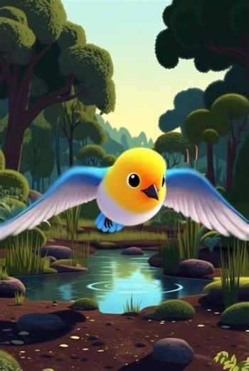 Friendship between a thirsty deer and a little bird#cartoon #ai #bchoon#animatedcartoon #facts#bacho