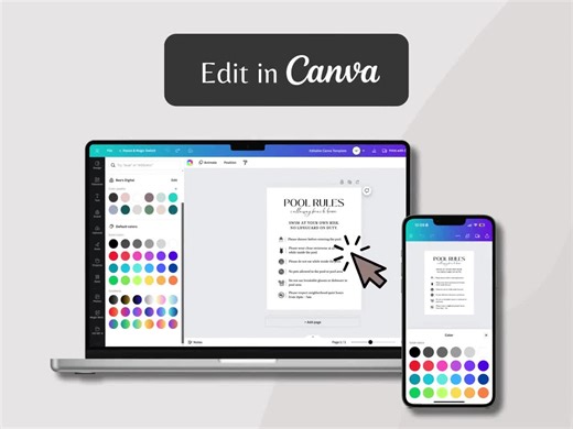 Pool Rules & Safety Sign for Airbnb or VRBO Rental, FULLY Customizable on Canva, A4 US Letter, Swimming Pool   Hot Tub Instructions Template - Etsy