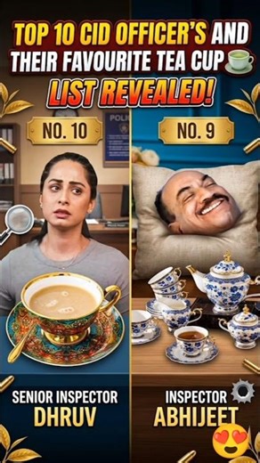 Top 10 CID officer's and their favourite tea ☕#shorts #cid #daya #abhijeet #acppradyuman #tea