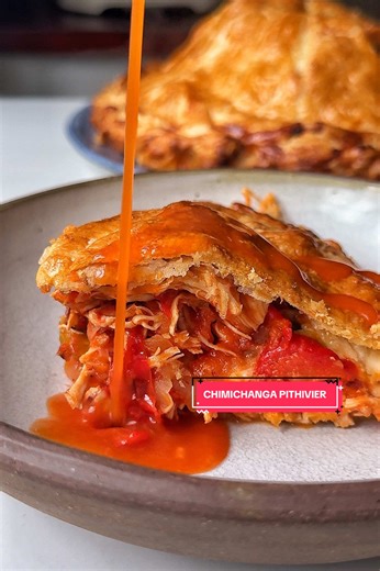 CHIMICHANGA PITHIVIER 🌶️ ep.2 Festive Kitchen 🎄🍾🍁 This is inspired by a dish that reminds me of my childhood and so instead of encasing it with a burrito tortilla, we are wrapping it in puff pastry and it’s SO good you guys!!! 😮‍💨 I think you’re gonna love it so make sure to save this recipe!! Full recipe is on my website (link in bio) or google search “chimichanga pithivier myriad recipes” ❤️