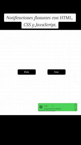 Notificaciones flotantes con HTML, CSS y JavaScript #diseñoweb #notificaciónes #notification #paginaweb #codigos #flotante #flotantes #htmlcss #html #codigo #viral #tiktok #videoviral #boton
